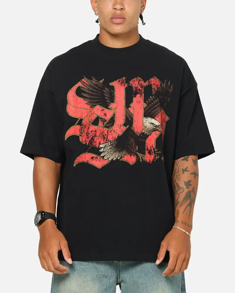 Saint Morta Highway Mock Neck T-Shirt Black 1
