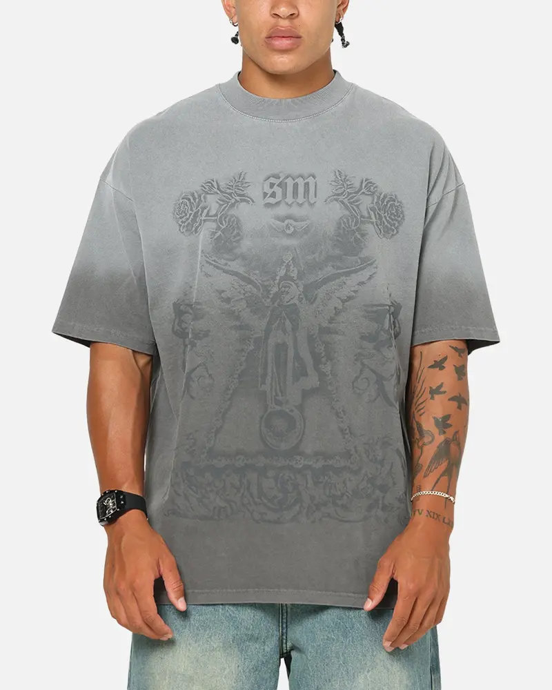 Saint Morta Holy Ghost T-Shirt Washed Charcoal 1