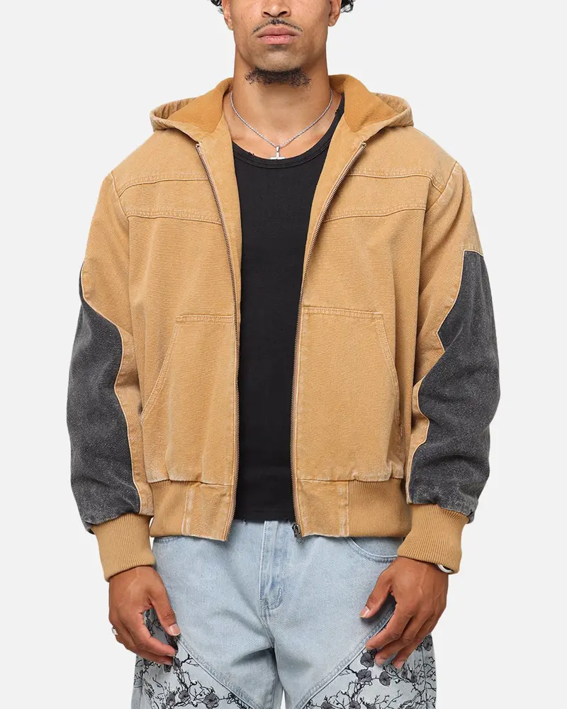 Saint Morta Hooded Workwear Jacket Tan/Black 1