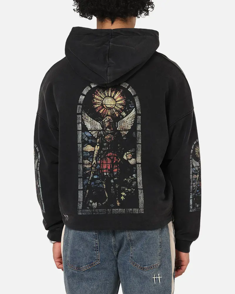 Saint Morta Kingdomcome Boxy Zip Hoodie Black 1