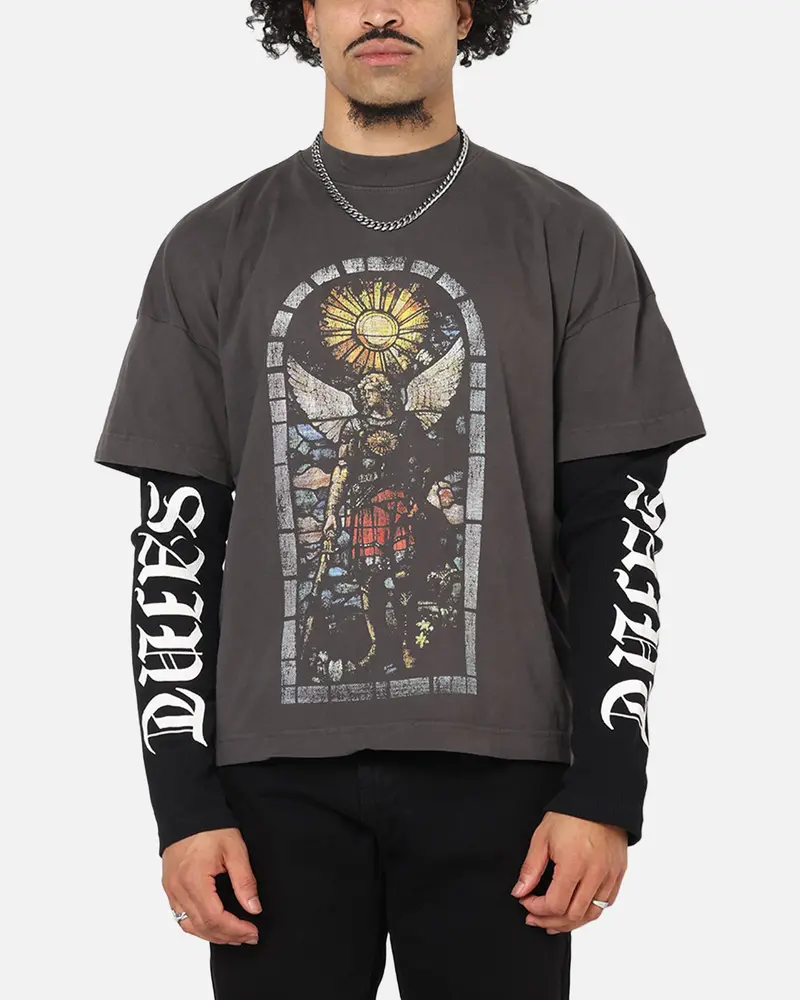 Saint Morta Kingdomcome Long Sleeve T-Shirt Washed Charcoal 1
