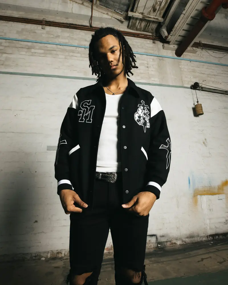 Saint Morta La Rambla Varsity Jacket Black/White 1