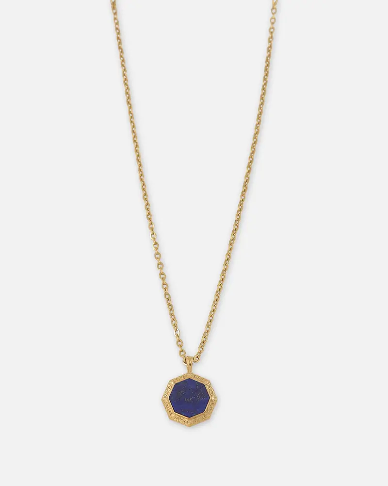 Saint Morta Lapis Octagon Pendant Chain Gold 1