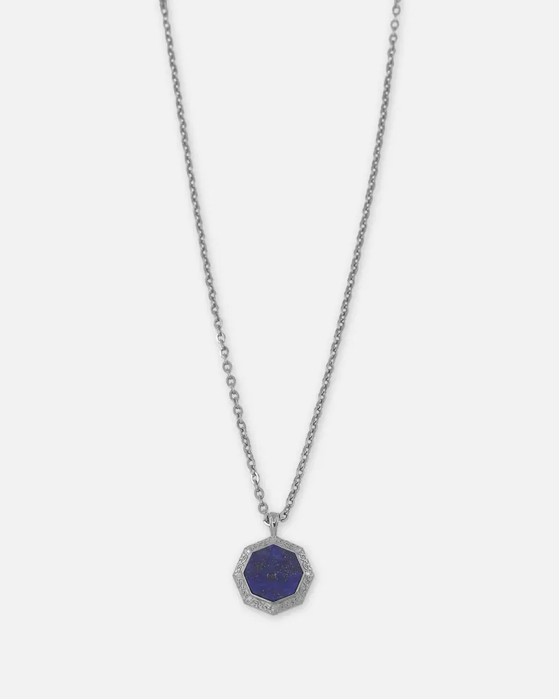 Saint Morta Lapis Octagon Pendant Chain White Gold 1
