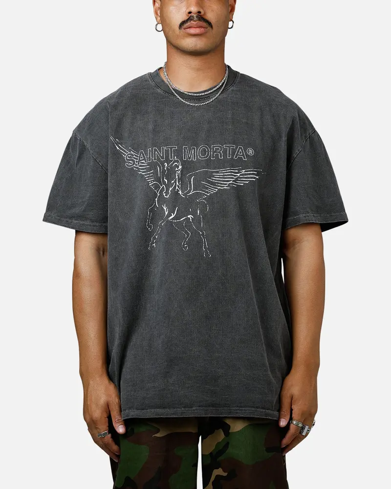 Saint Morta Liberty Boxy T-Shirt Black Wash 1
