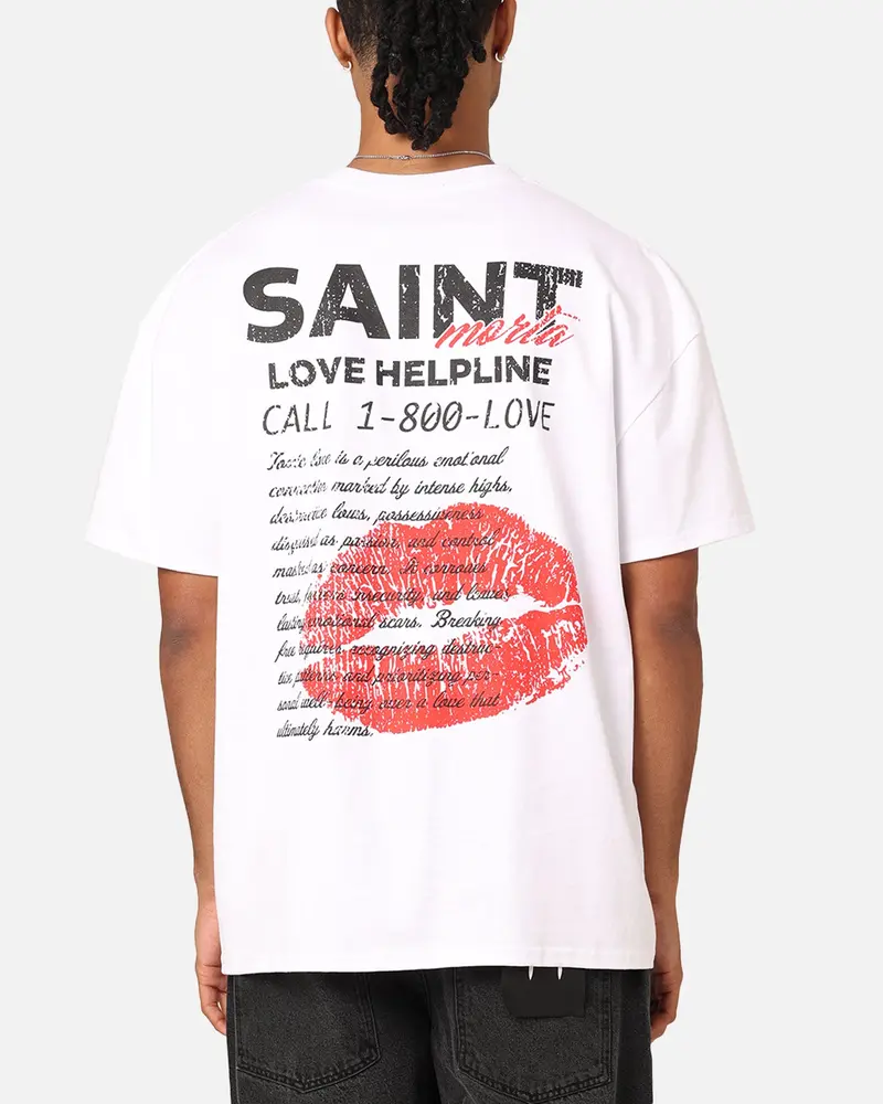 Saint Morta Love Helpline T-Shirt White 1
