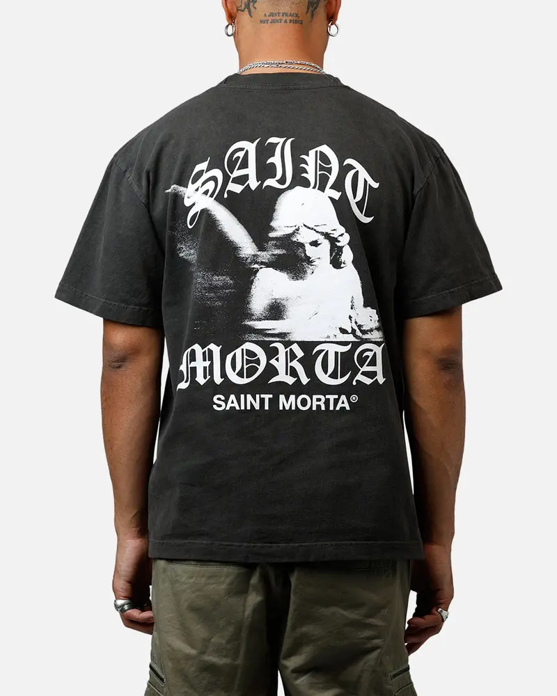 Saint Morta Maiden Boxy T-Shirt Black Wash 1