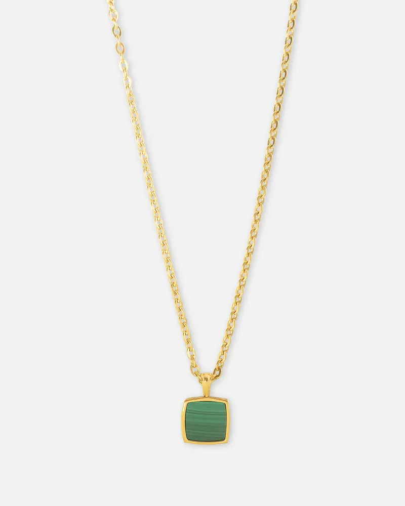 Saint Morta Malachite Pendant Chain Gold 1