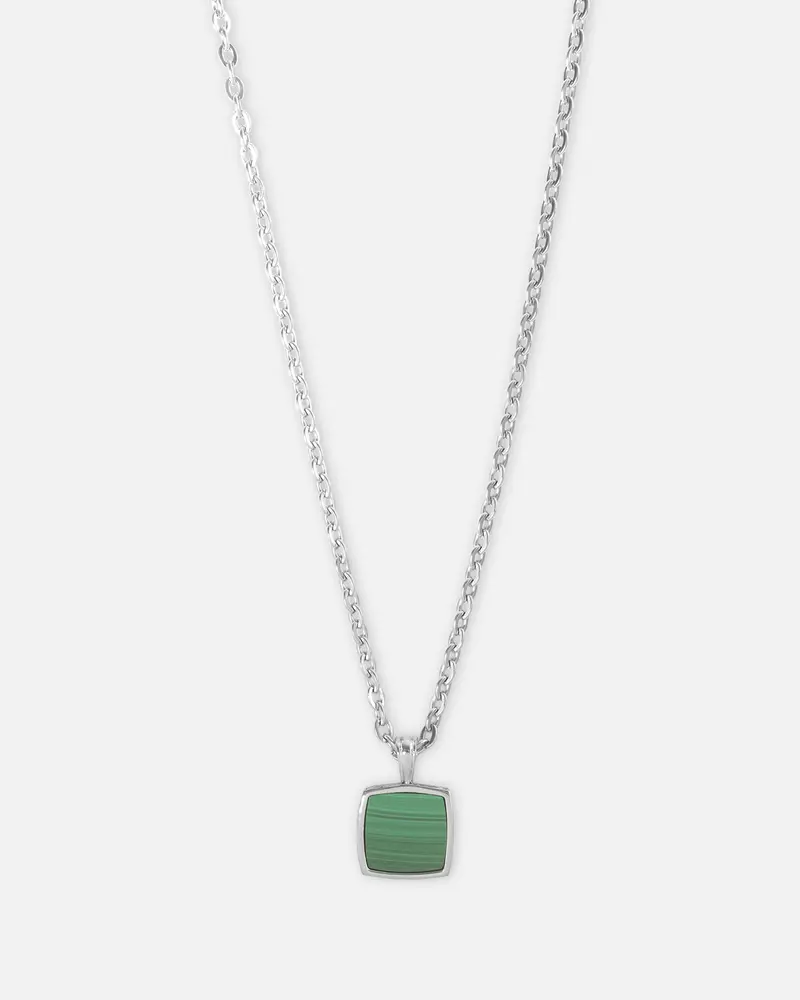 Saint Morta Malachite Pendant Chain White Gold 1