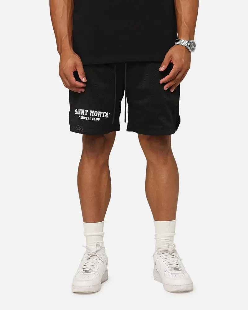 Saint Morta Members Club Mesh Shorts Black 1