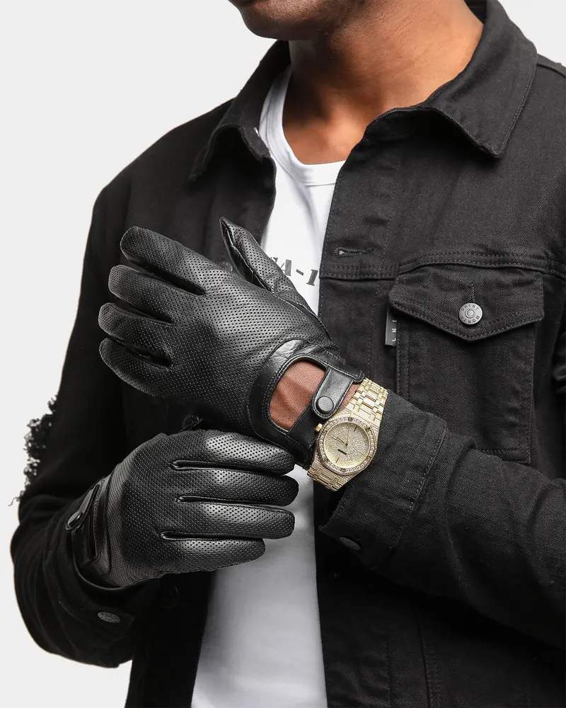 Saint Morta Men's Genuine Leather Gloves Black 1