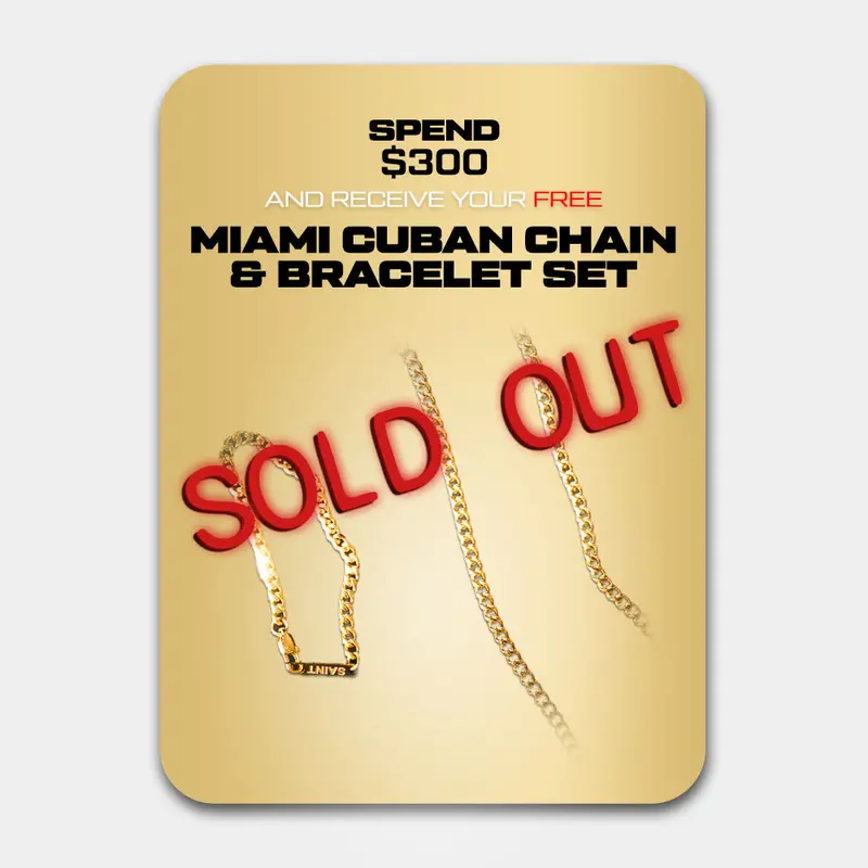 Saint Morta Miami Cuban Chain & Bracelet Bundle Gold 1
