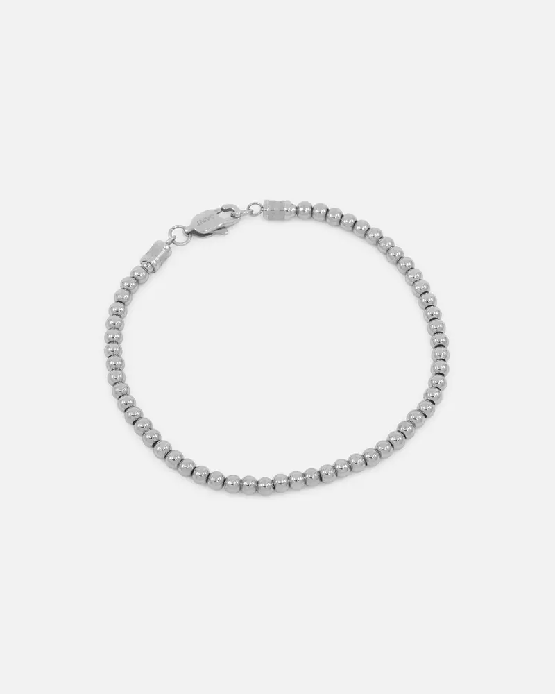Saint Morta Mini Chrome Balls Bracelet White Gold 1