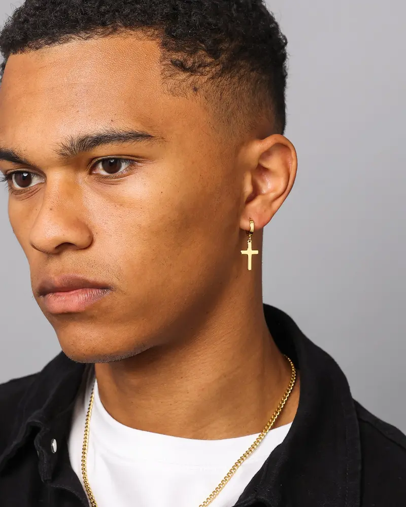 Saint Morta Mini Cross Earring Gold 1