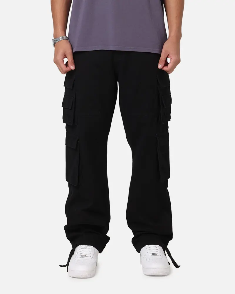 Saint Morta Modern Utility Cargo Pants Washed Black 1