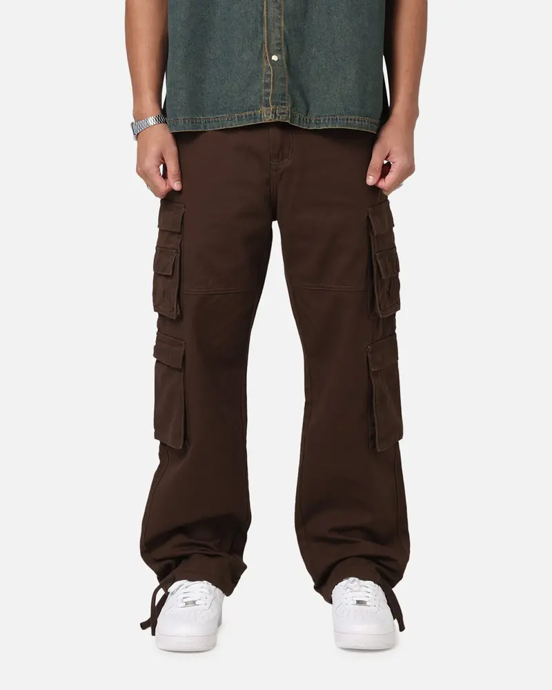 Saint Morta Modern Utility Cargo Pants Washed Brown 1