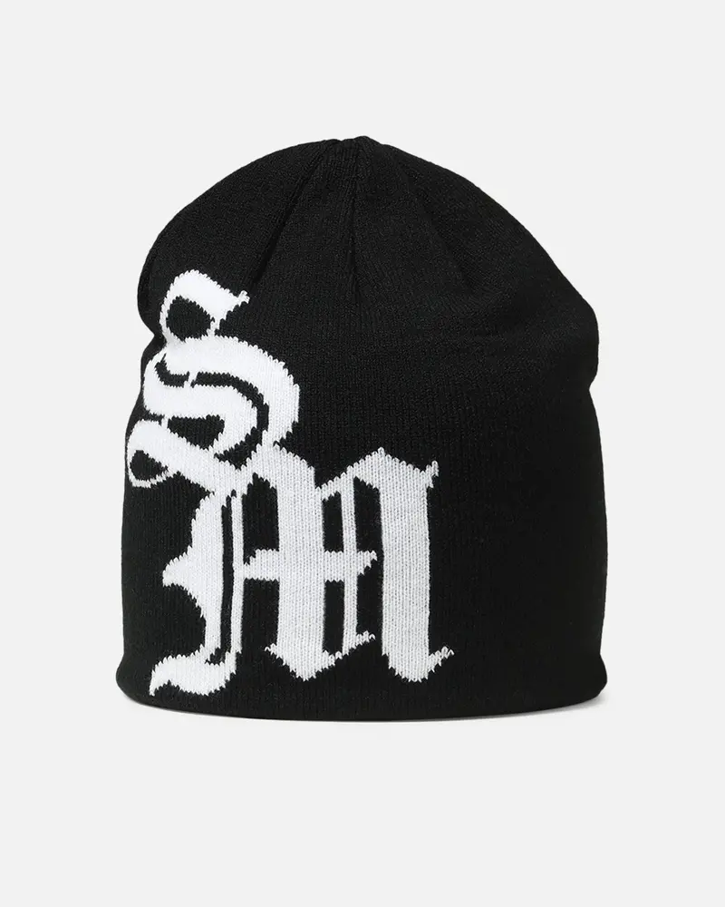 Saint Morta Monogram Fold Beanie Black 1