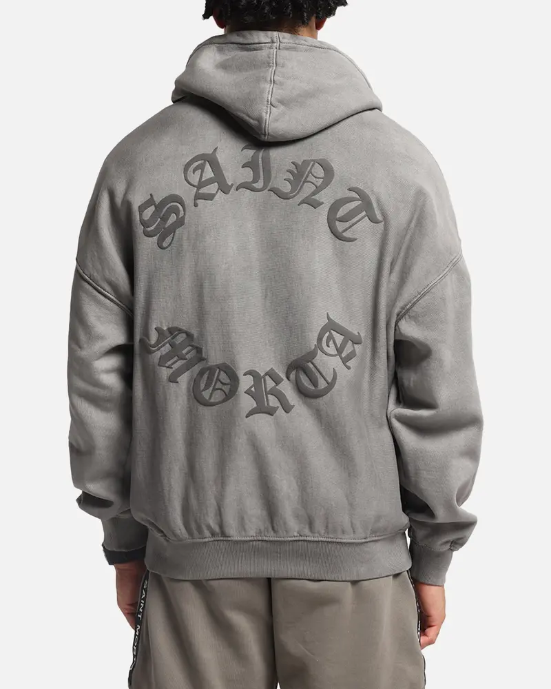 Saint Morta Mortal Boxy Hoodie Washed Charcoal 1