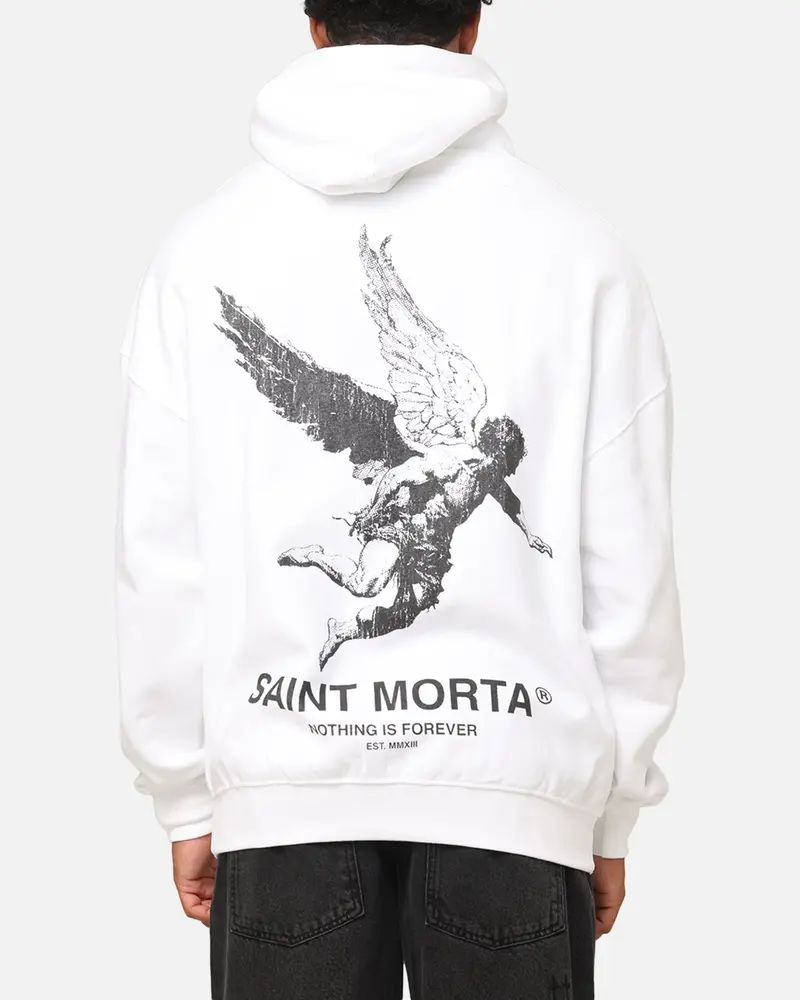 Saint Morta Nothing Is Forever Boxy Hoodie White/Black 1