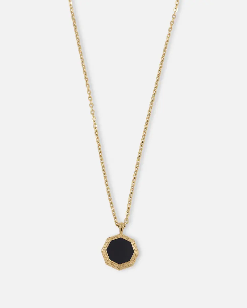 Saint Morta Onyx Octagon Pendant Chain Gold 1