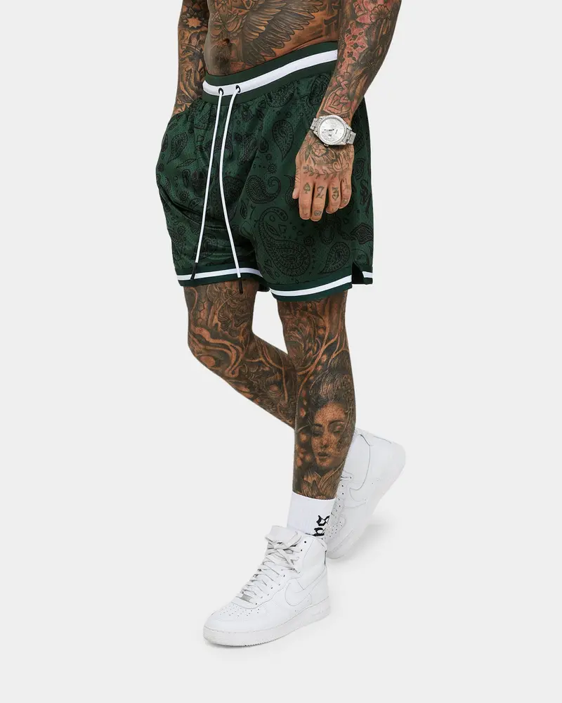 Saint Morta Paisley Olympus Ball Shorts Green/White 1