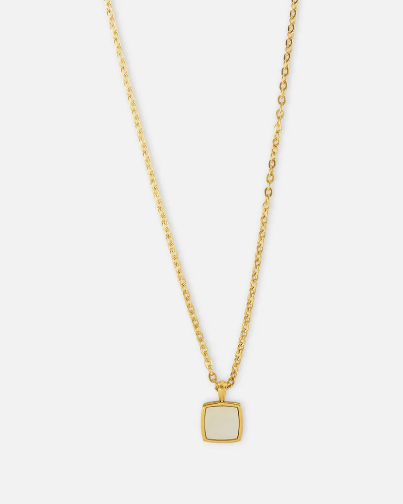 Saint Morta Pearl Square Pendant Chain Gold 1