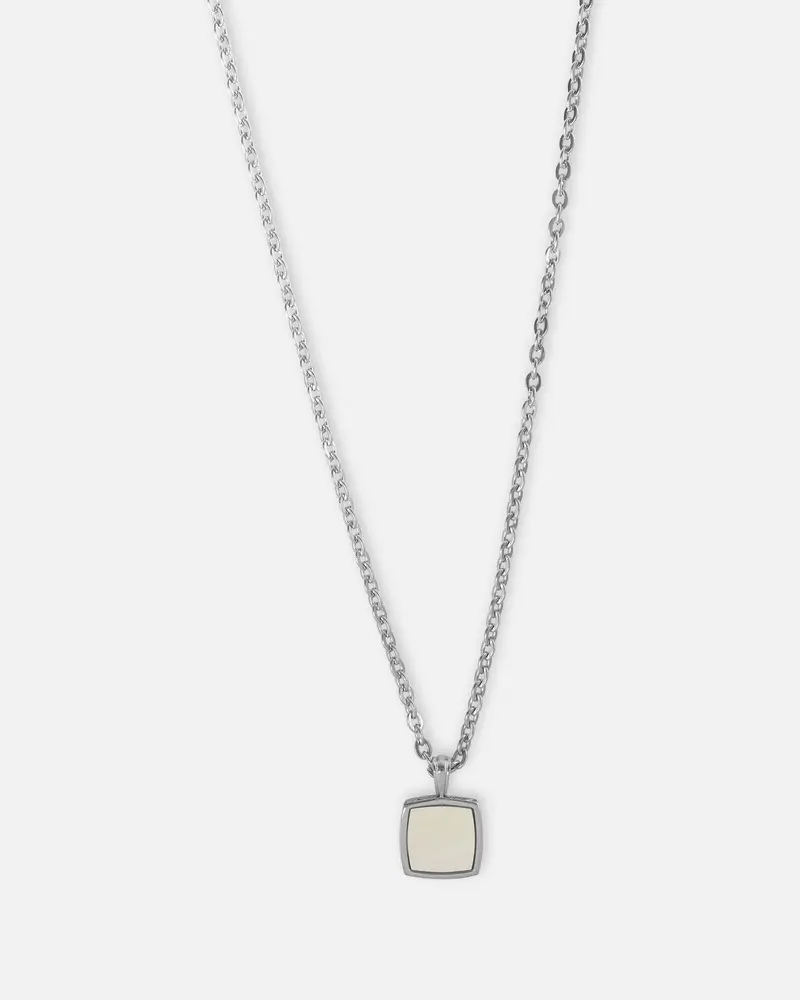 Saint Morta Pearl Square Pendant Chain White Gold 1