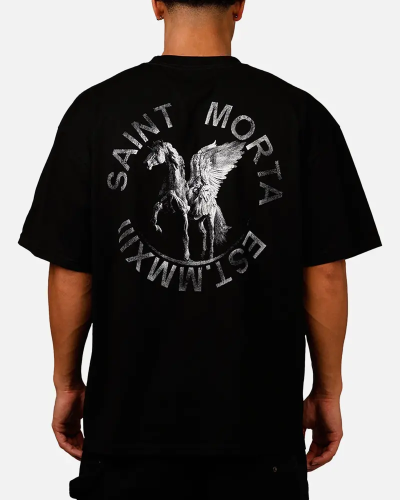 Saint Morta Pegasus Drop T-Shirt Black 1