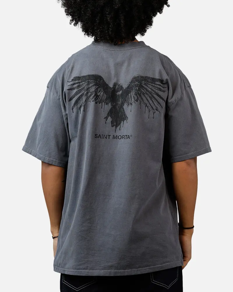 Saint Morta Raven T-Shirt Washed Charcoal 1