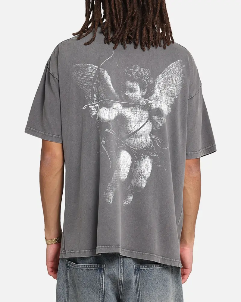 Saint Morta Redemption Mock Neck T-Shirt Washed Charcoal 1