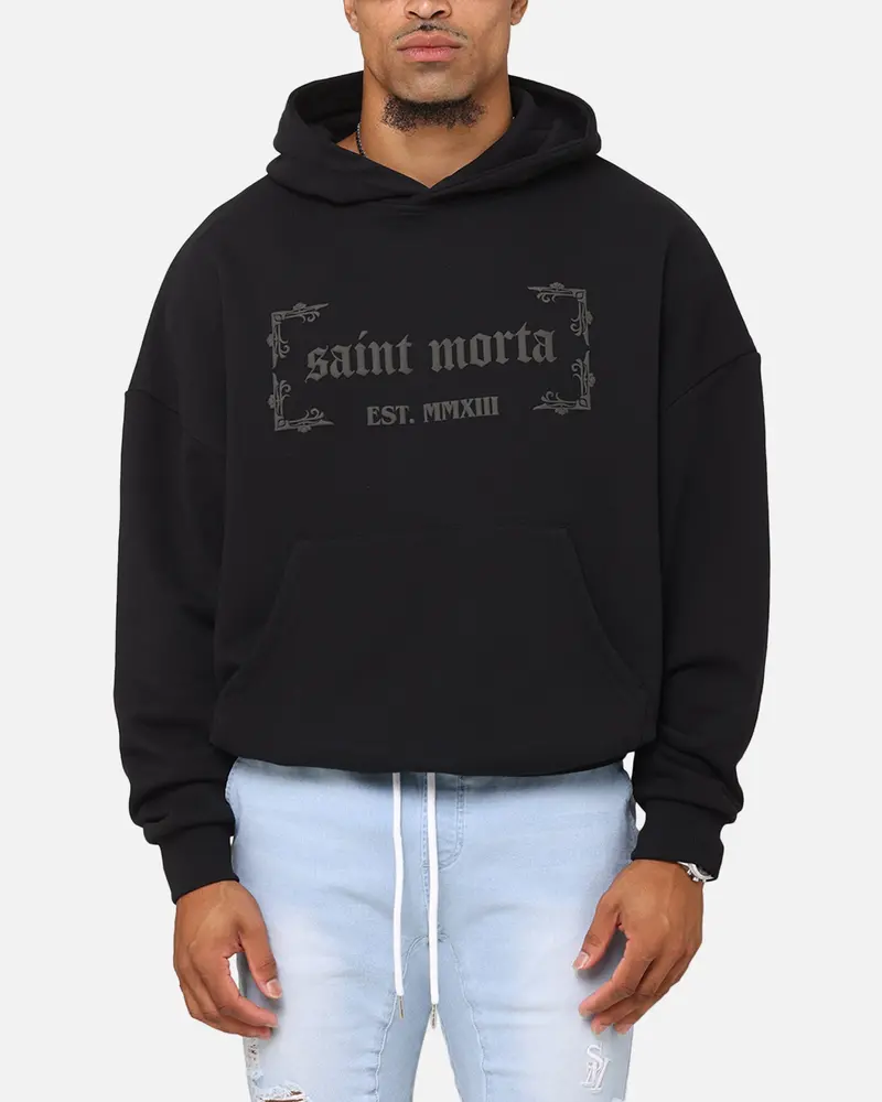 Saint Morta Repentant Heart Boxy Hoodie Black/Black 1