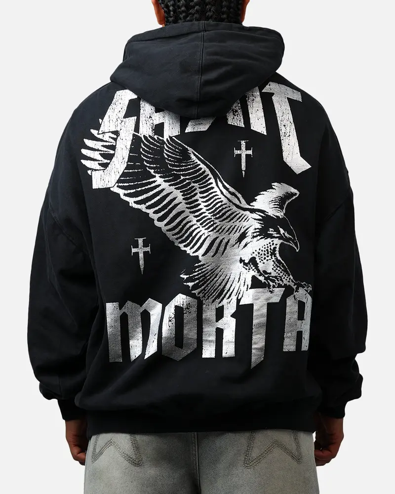 Saint Morta Ride Or Die Boxy Hoodie Black 1