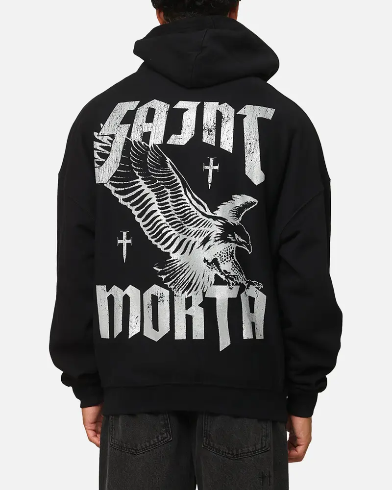 Saint Morta Ride Or Die Boxy Hoodie Black 1
