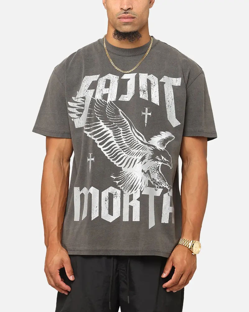 Saint Morta Ride Or Die Boxy T-Shirt Black Wash 1