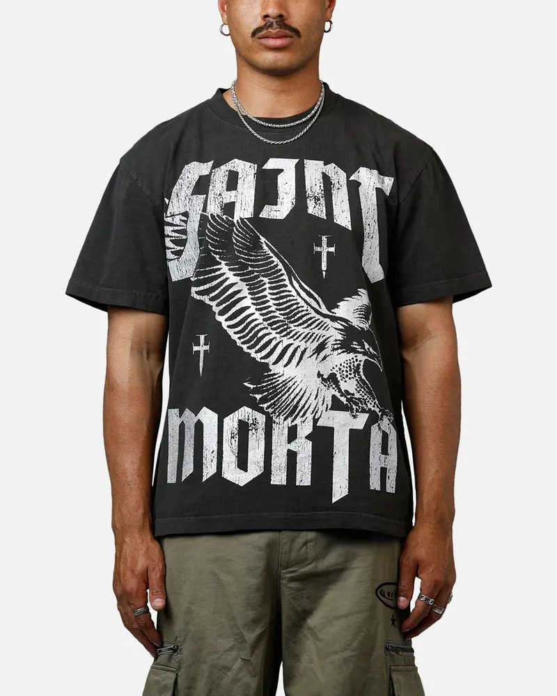 Saint Morta Ride Or Die Boxy T-Shirt Black Wash 1