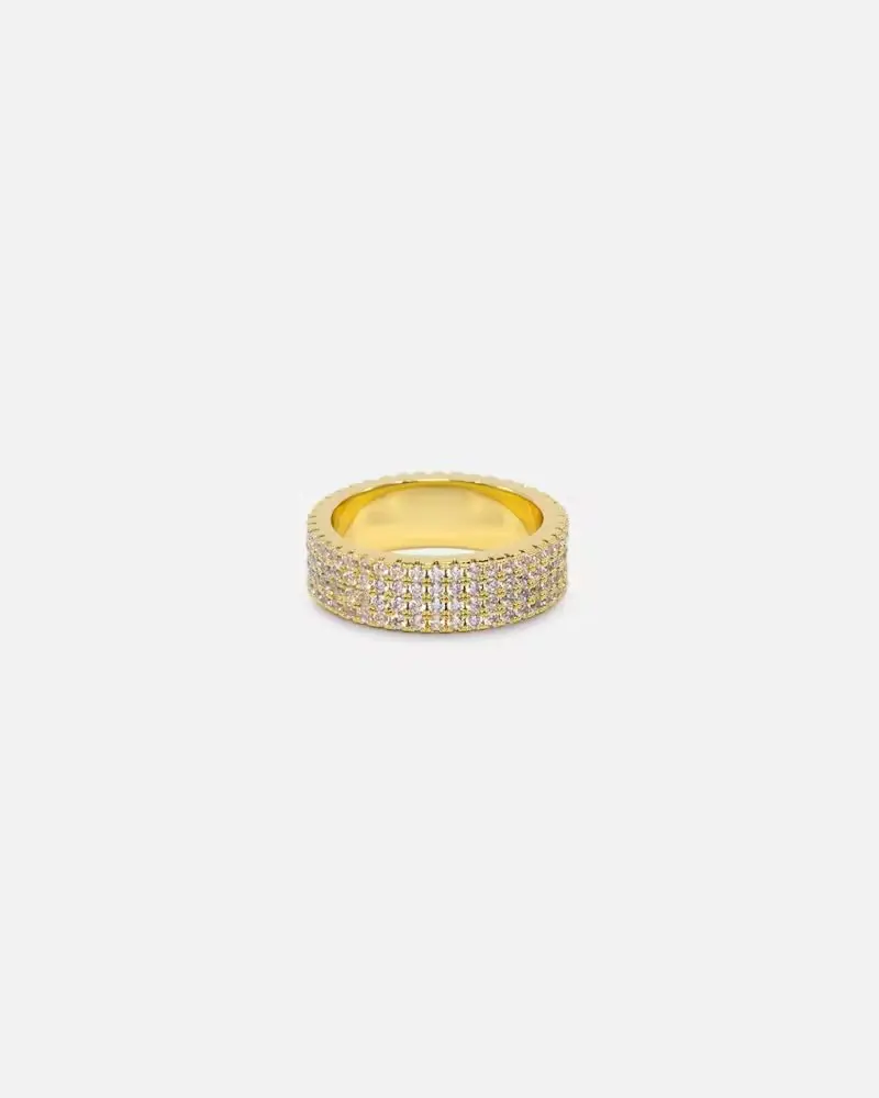 Saint Morta Round Cut Iced Band Ring Iced Gold 1