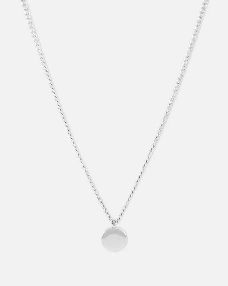 Saint Morta Round Totem Pendant Chain White Gold 1
