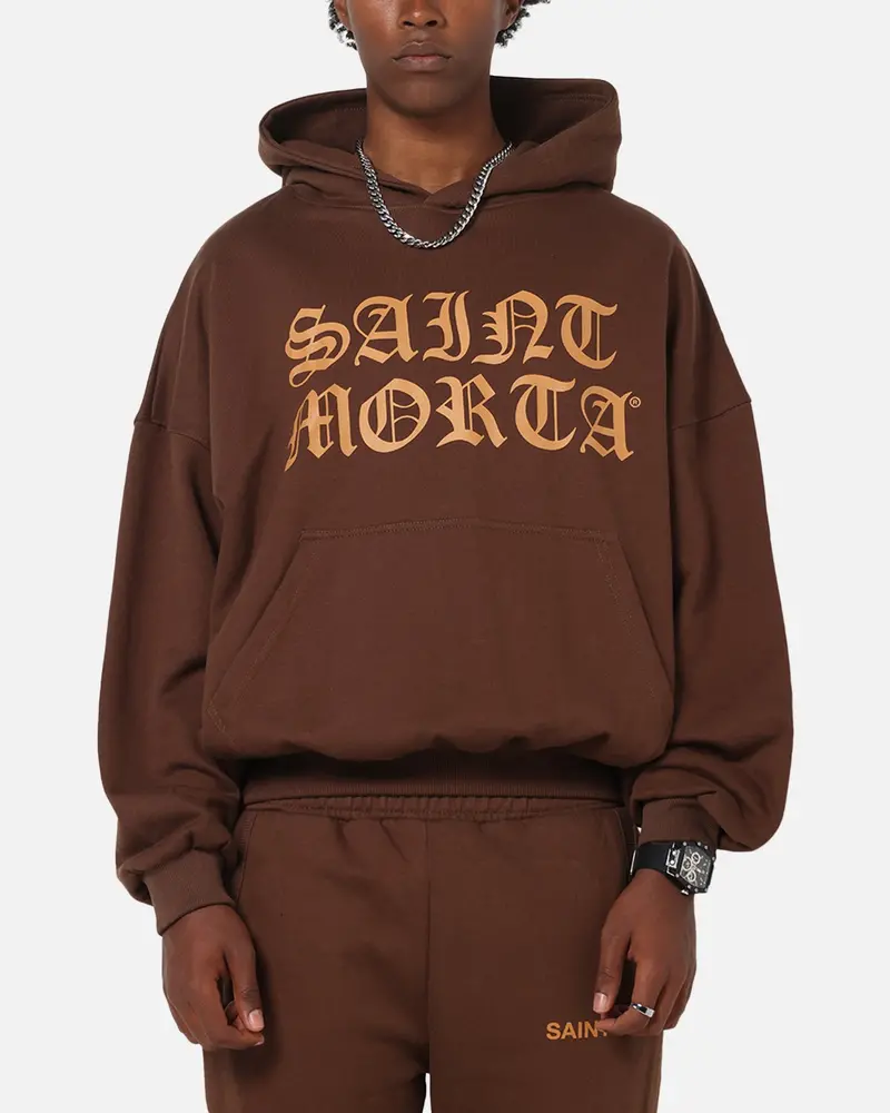 Saint Morta Sacred Script Hoodie Brown 1