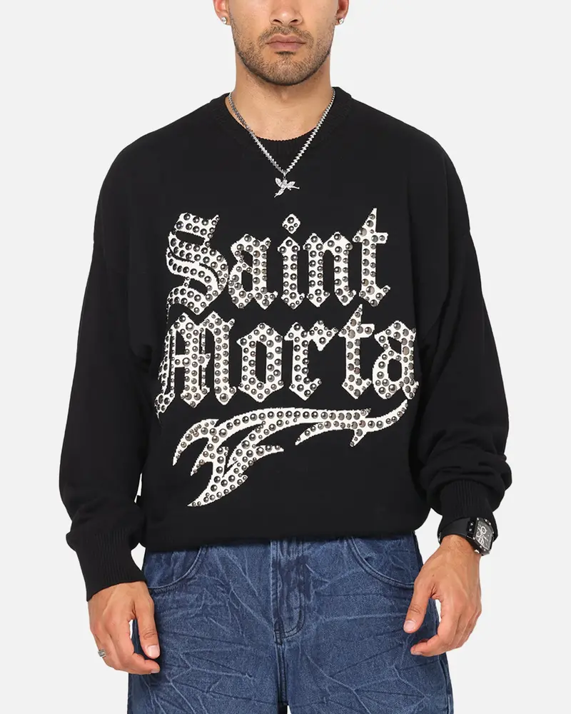 Saint Morta Sanctified Crewneck Sweater Black 1