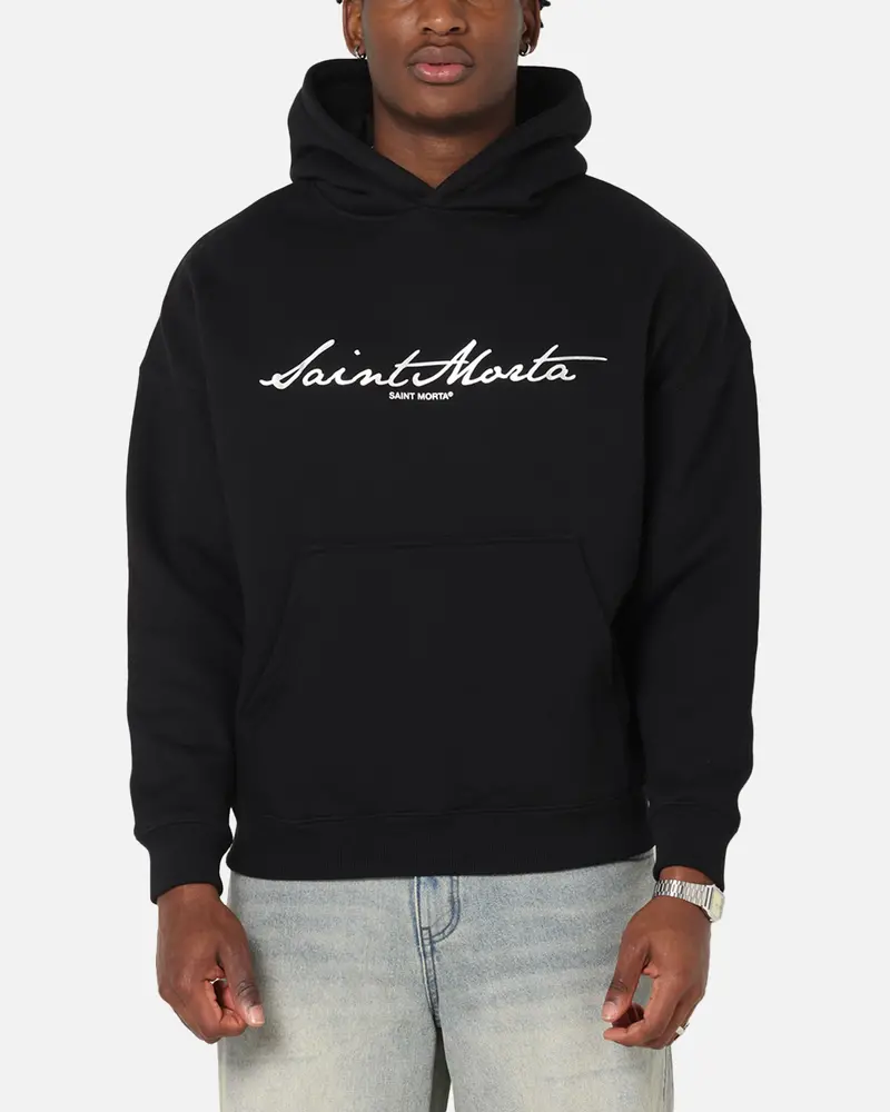Saint Morta Scripture Boxy Hoodie Black 1