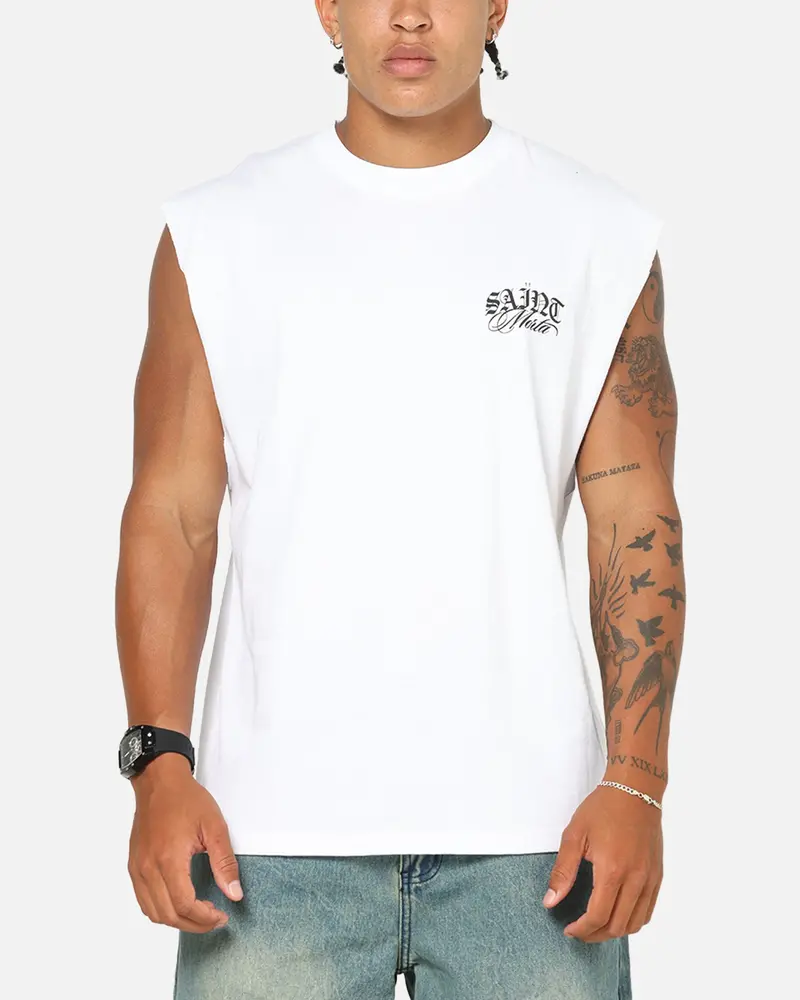 Saint Morta Serenity Oversized Muscle T-Shirt White 1