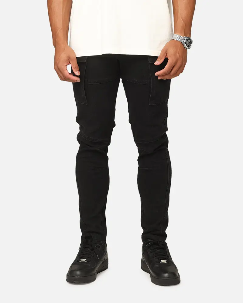 Saint Morta Skinny Cargo Jeans Vintage Black 1