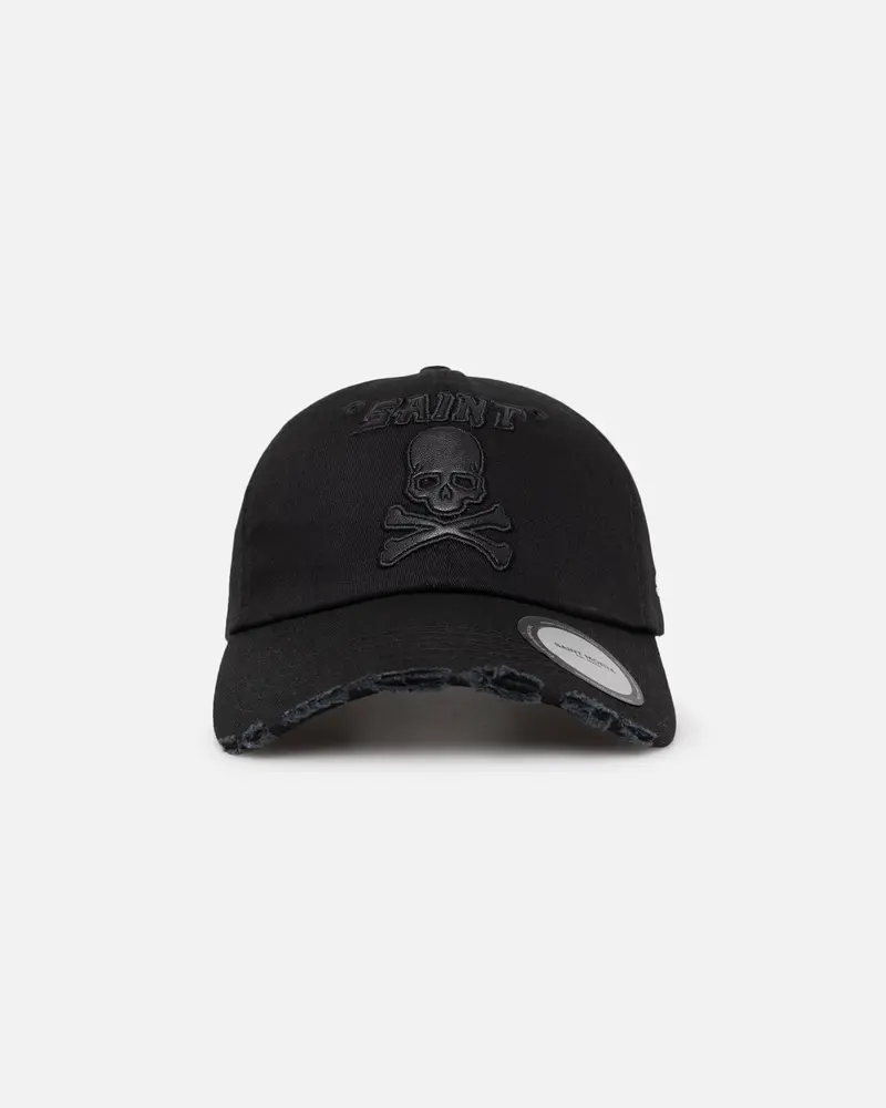Saint Morta Skull And Bones 6 Panel Strapback Black/Black 1