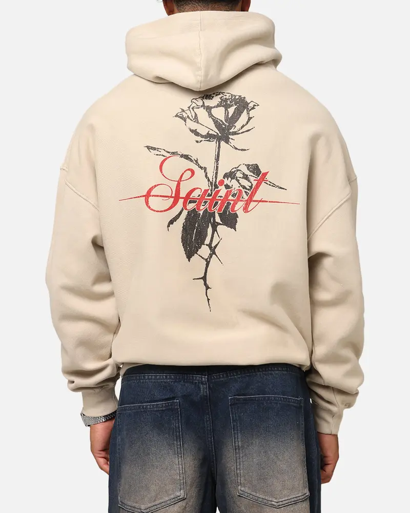 Saint Morta St Valentines Boxy Hoodie Stone 1