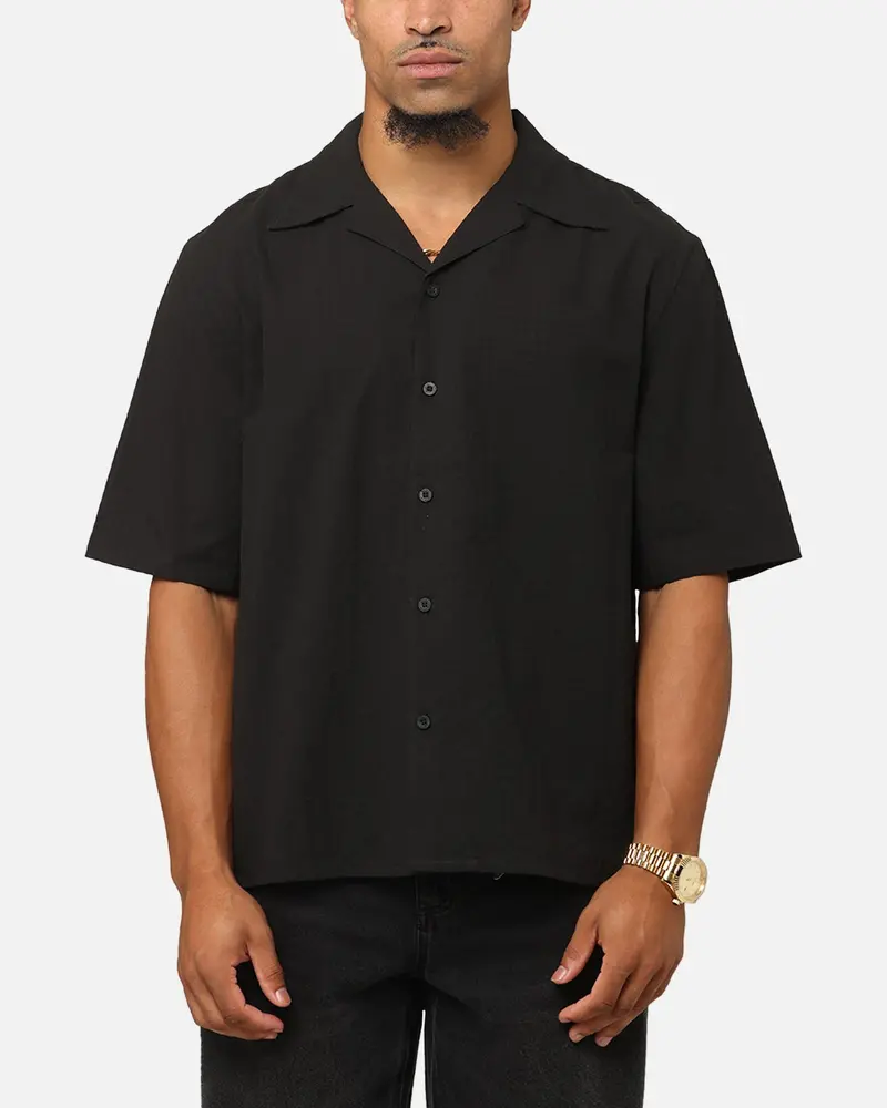 Saint Morta Textured Short Sleeve Shirt Black 1