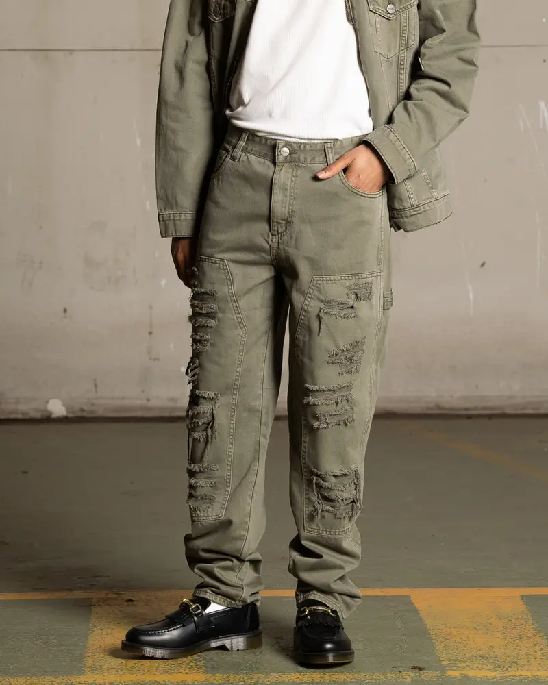 Saint Morta Titus Carpenter Jeans Kahki Green 1