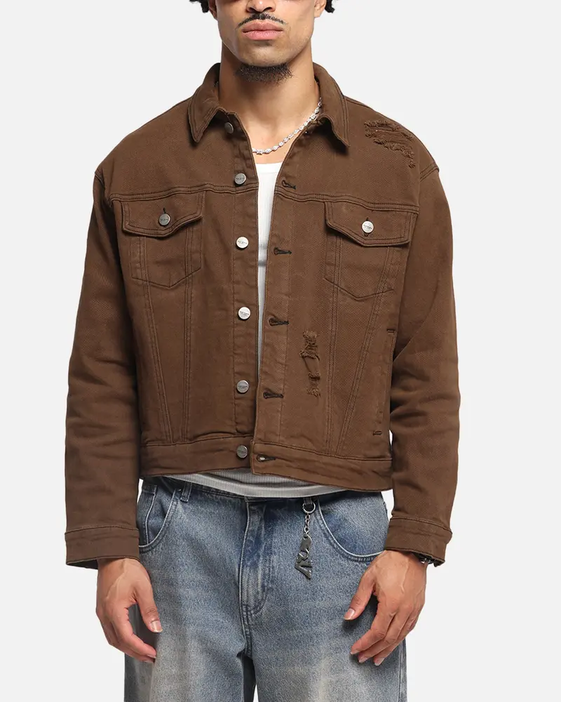 Saint Morta Trucker Denim Jacket Vintage Brown 1