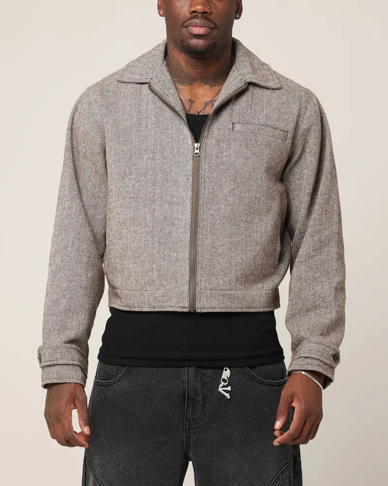 Saint Morta Tweed Cropped Jacket Brown 1