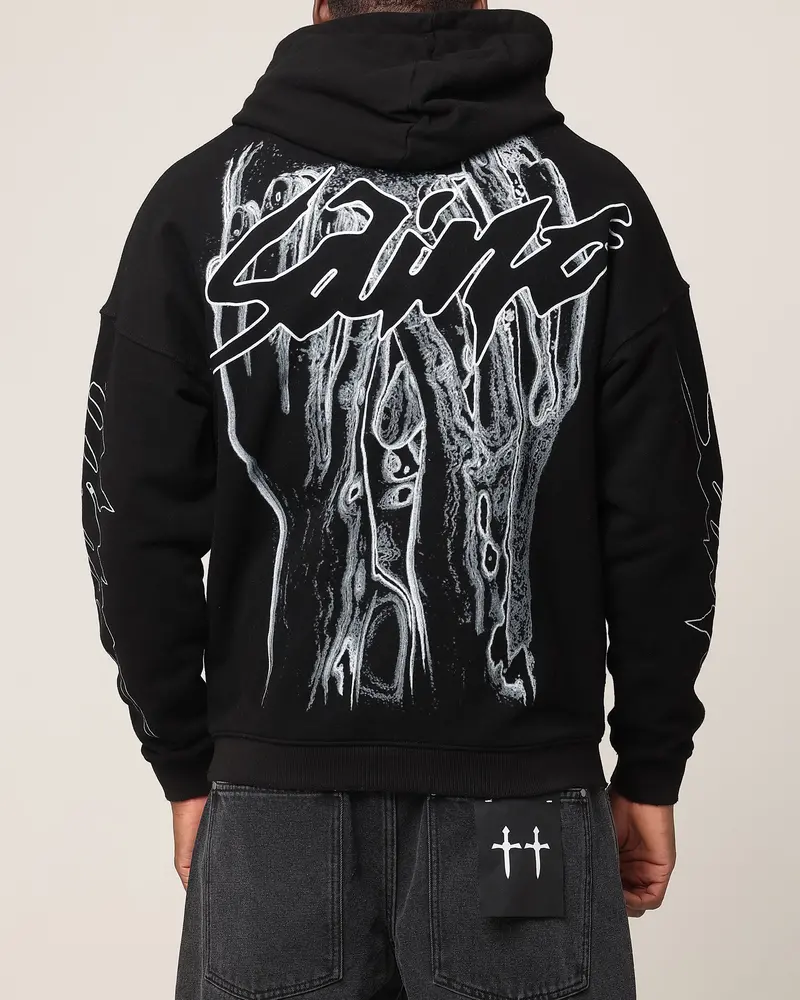 Saint Morta Veiled Boxy Hoodie Black 1