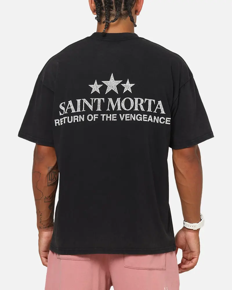 Saint Morta Vengeance T-Shirt Black Acidwash 1